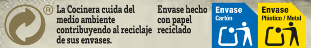 etiqueta de reciclaje packs La Cocinera&nbsp;