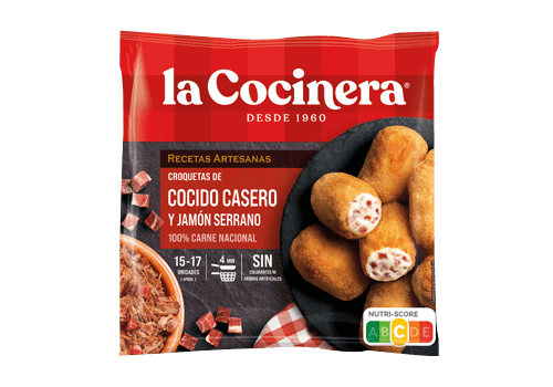 Croquetas artesanas de cocido casero de jamón serrano