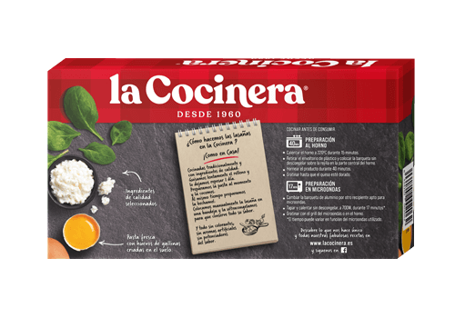 Lasaña espinacas y queso 500