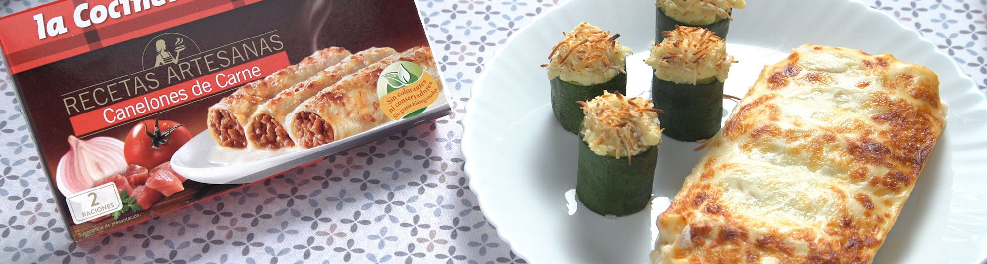 Canelones de carne con calabacín La Cocinera 1148 x 307